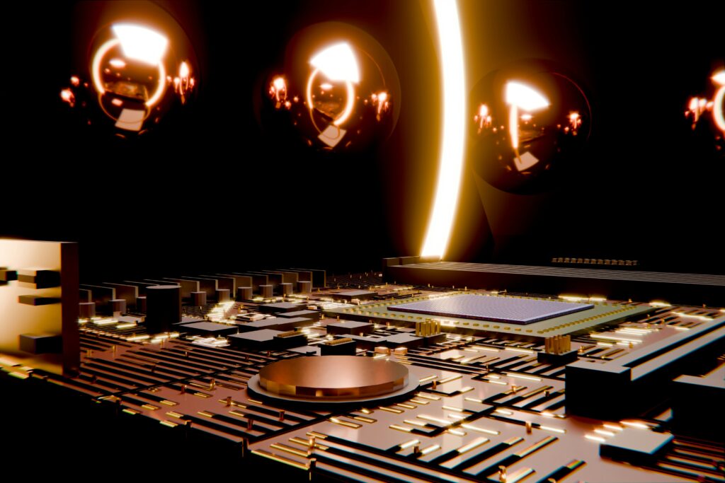 Infrastruttura di un moderno data center con sistemi di raffreddamento a liquido e cablaggio in fibra ottica, simbolo del costo computazionale e della complessità fisica dell'intelligenza artificiale